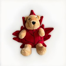 Disney Store Winnie The Pooh Maple Leaf Bean Bag Plush Stuffed Animal Toy Y2K