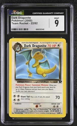 CGC 9 Dark Dragonite 2000 Team Rocket 22/82 Pokemon Card