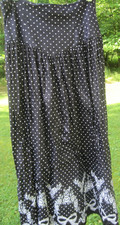 1990s Scott McClintock NAVY BLUE W/WH POLKA DOTS BOWS LONG SKIRT WOMAN SZ 10-USA