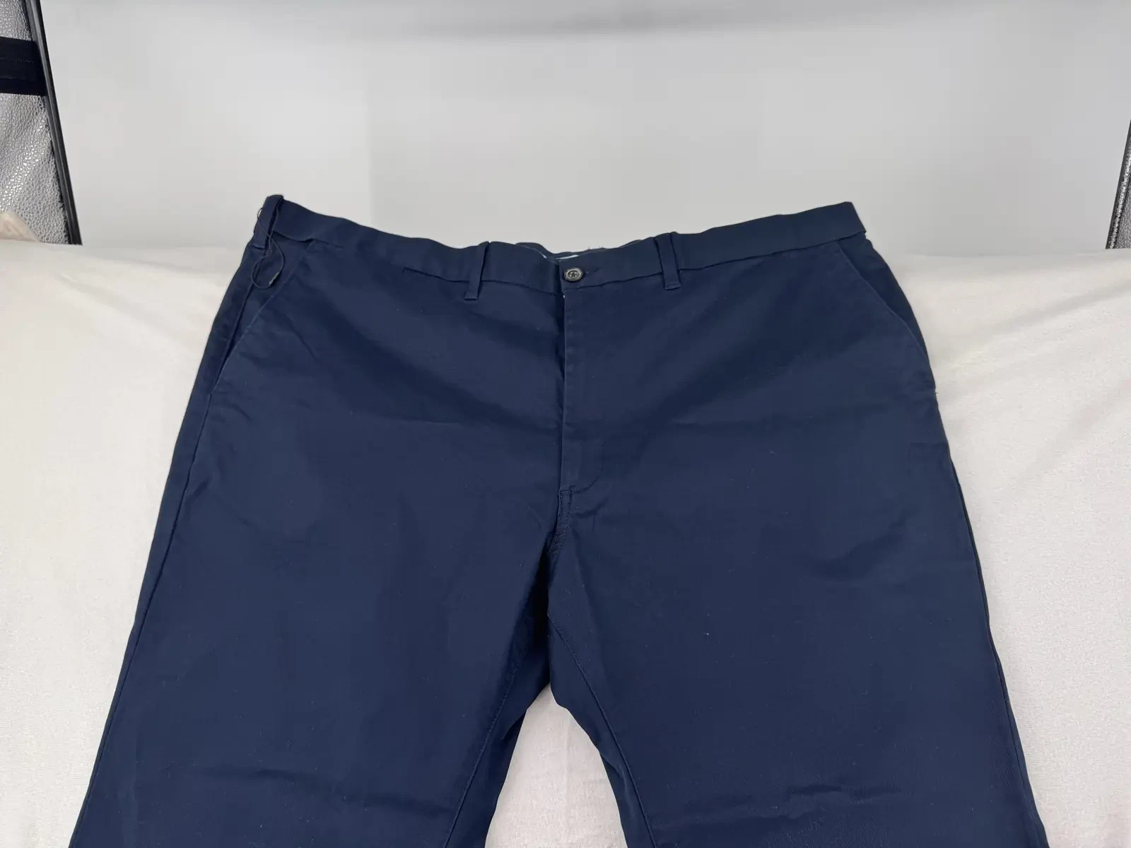M&S Mens Navy Blue Regular Fit Stretch Chino Trousers W48 L33 48W 33L Big Tall image 3