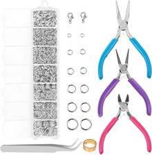 Jewelry Repair Kit 1520Pcs Jump Rings with 3 Pliers for Earrings Necklaces