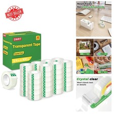 Essential 48 Rolls Tape Bundle - Crystal Clear and Smooth Unwind for All Tasks