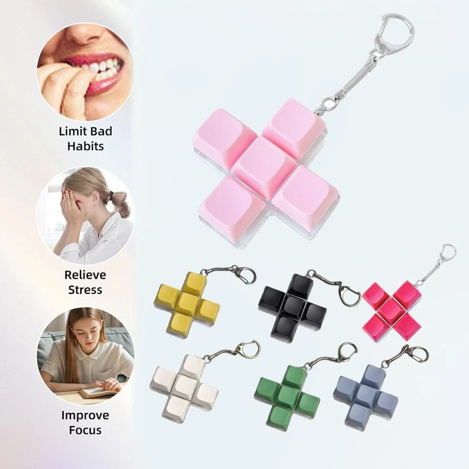 Brinquedo chave cruzada: chaveiro de alívio de estresse para fazer som brilhante· M6V6 - Imagem 2 de 4
