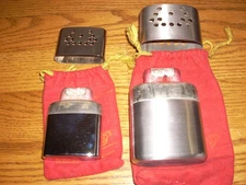 Lot of 2 Vintage JON-E Hand Warmers Giant Size and regular Aladdin Made In USA