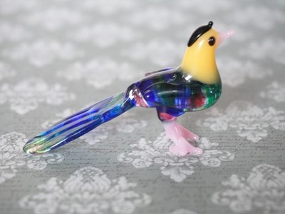 Mundgeblasene Glas Exotischer Vogel Figur Ornament Murano-Stil