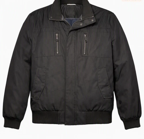 Calvin Klein Men's Black Classic Ripstop Bomber Coat Jacket Size XL video thumbnail
