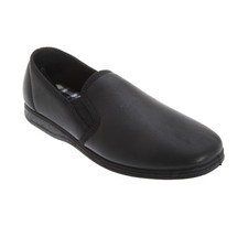Sleepers Mens Softie Leather Twin Gusset Slippers DF830 