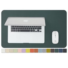 Dark Green Small NonSlip PU Leather Desk Mat Protector Pad 23.6x13.8 Inch