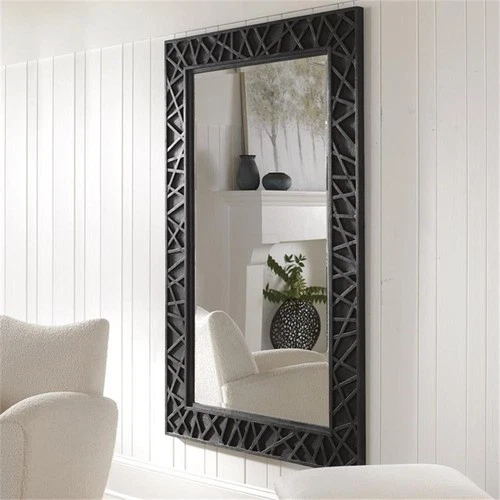 Uttermost Everest Contemporary Wood and Glass Mirror in Black - Picture 3 of 7