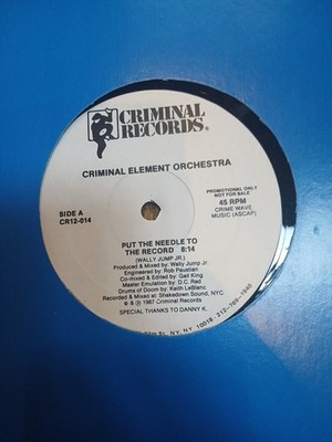 Criminal Element Orchestra    Put The Needle To The Record 12'' Vinyl CR12-014