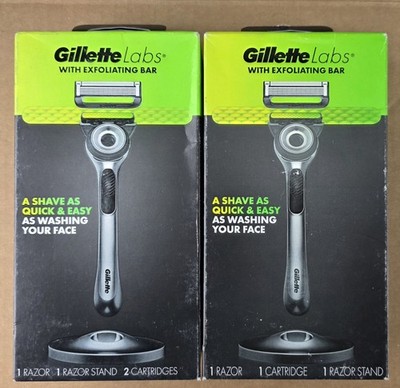 Gillette Labs Razor with Exfoliating Bar & Magnetic Stand. 3 Packs
