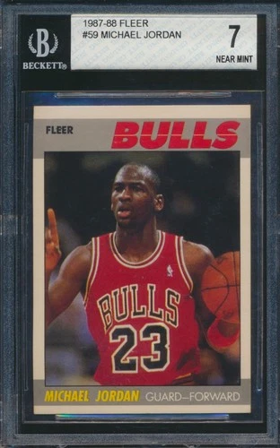 1987 FLEER BASKETBALL #59 MICHAEL JORDAN BGS 7 NM (7.5,6.5,8.5,8.5) HOF