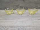 3 Yellow Uranium Depression Glass - Anchor Hocking "PRINCESS" Cups.