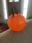 Vtg 80s Carolina Enterprises Halloween Blow Mold Pumpkin Pail Jack-O-Lantern 6" — photo 2