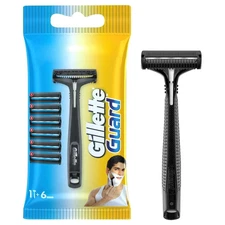 Gillette Guard Razor with 6 to 12 Cartridges - Easy to Shave -No Cut -Free Ship