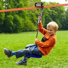 Zip Line Slackline Kit for Kids and Adults 65ft Ninja Course Zipline with P...