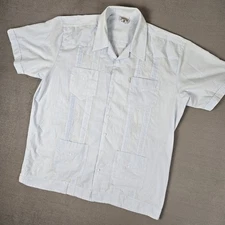 Vintage West Coast Choppers Shirt Mens 2XL Button Up Guayabera Blue Jesse James