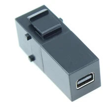 Keystone Jack Wallplate Insert/Coupler Type Mini DisplayPort F/F  Black