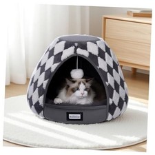 Cat Beds for Indoor Cats, 2-in-1 Cat Bed Cave 19"L x 19"W x 16"Th Dark Grey