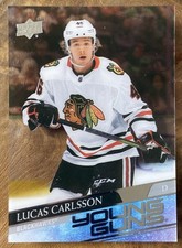 20-21 UD YOUNG GUNS CLEAR CUT LUCAS CARLSSON CHICAGO BLACKHAWKS ACETATE!!