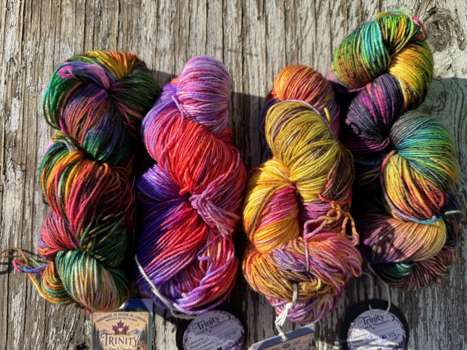 4 Sock Weight Hand Dyed Merino Wool Lot - second product detail image