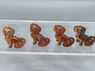 Altfiguren Tiere Hunde 4x  Varianten sitzender  Dackel