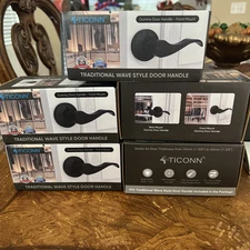 Lot Of 5 TICONN Dummy Door Handle, Heavy Duty Reversible Wave Style New