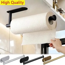 Kitchen Roll Paper Towel Holder Under Cabinet Self Adhesive and Wall Mounted