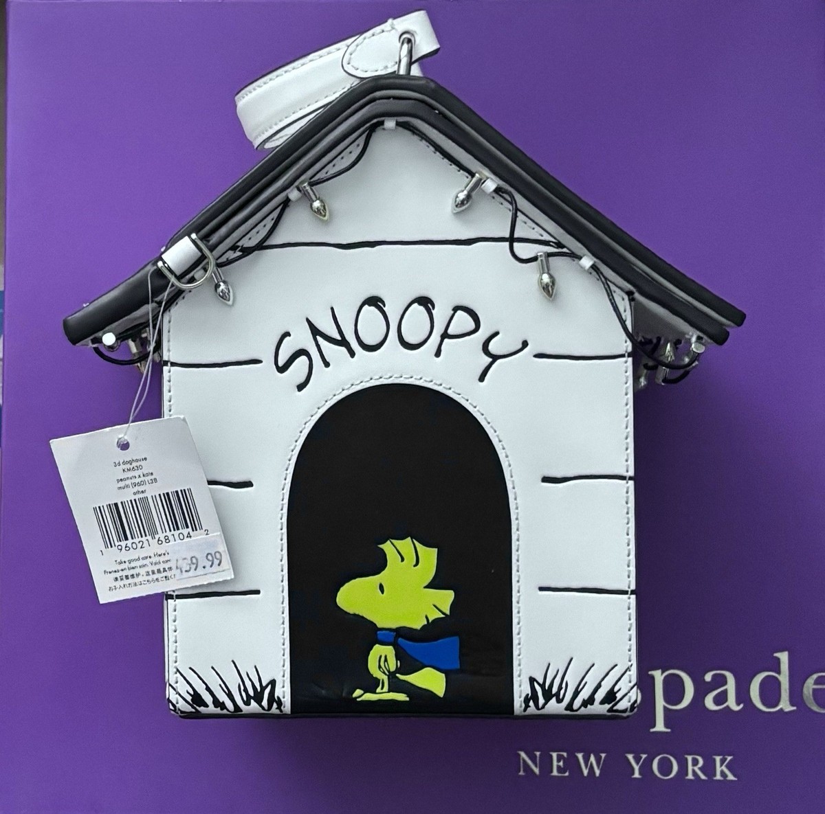 Kate Spade Peanuts X KSNY Snoopy 3D Dog House Crossbody NWT KM630