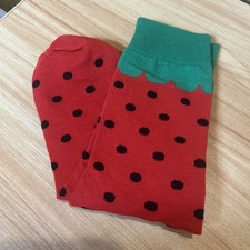 Vibrant Quirky Strawberry Seed Design Women  s Socks Size 6/9 Gift