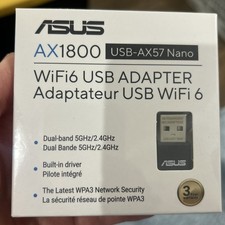 ASUS - USB-AX57 Nano AX1800 Dual-Band Wi-Fi 6 USB Network Adapter - Black   NEW