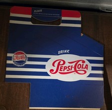 Vintage NOS Pepsi-Cola Cardboard  6 Pack Bottle Carrier