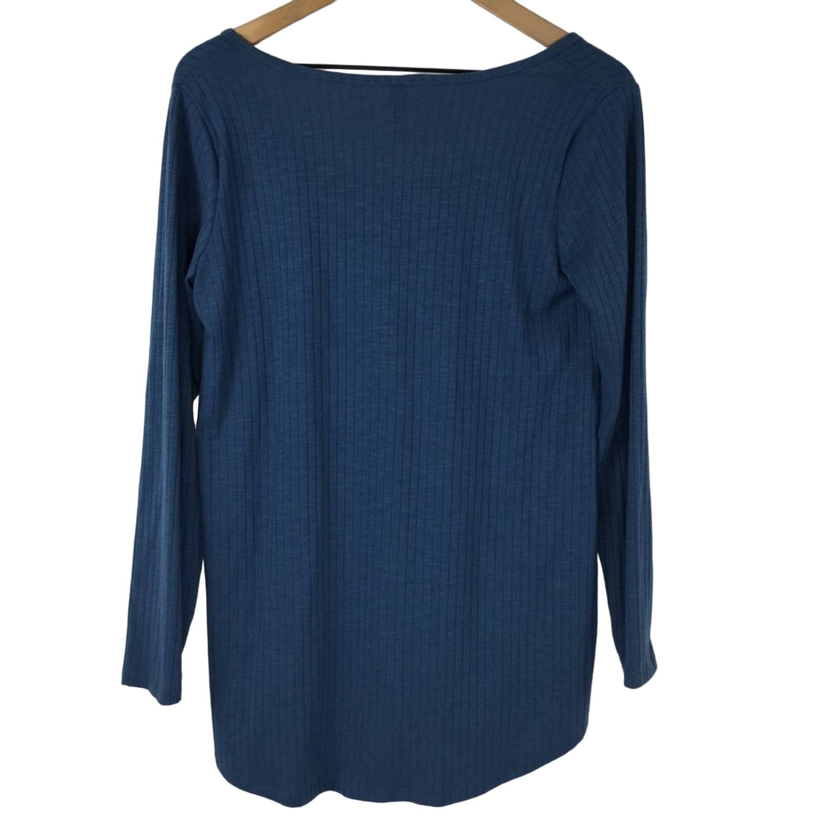 LuLaRoe Lynnae Top, Solid Blue, Size Small - image 3