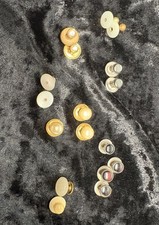 Vintage Men’s Collar Shirt Stud Lot Faux Pearl Cabochon MOP Look Formalwear