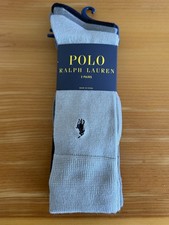 Polo Ralph Lauren Men's Dress Socks 3 Pack Gray & Navy Super Soft Sz 6-12
