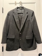 Vintage 100 Cashmere Blazer Jacket Gray Classic Sport Coat USA Made