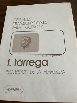 Partitur Klassikgitarre Tarrega Erinnerungen an die Alhambra Union Musical Espan.