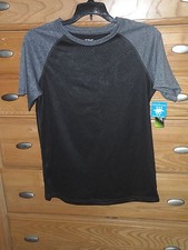ZONE PRO BOY'S SHIRT SIZE L12/14  BLACK GRAY MOISTURE WICKING NWT