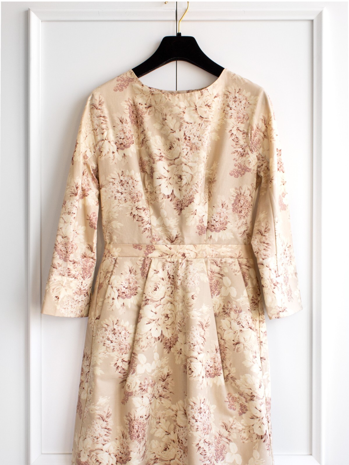Ulyana Sergeenko Custom Made Beige Pink Floral Pr… - image 3