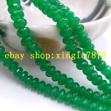 Natural 4X6mm Green Jade Faceted Rondelle Gemstones Loose Beads 15" AAA