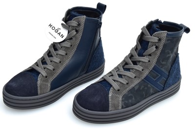 HOGAN JUNIOR R141 BOY SNEAKER SHOES CASUAL FREE TIME CODE  HXC1410Z450HLHB892 | eBay