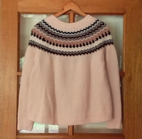 PORTMANS Willow Peach Jacquard Fair Isle Pattern Sweater Jumper Size XS 8 NWT - Picture 3 of 5