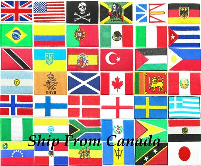 High Quality Country Flag emblem Embroidered Iron On Patch 1.6''X2.4'' Arm Badge