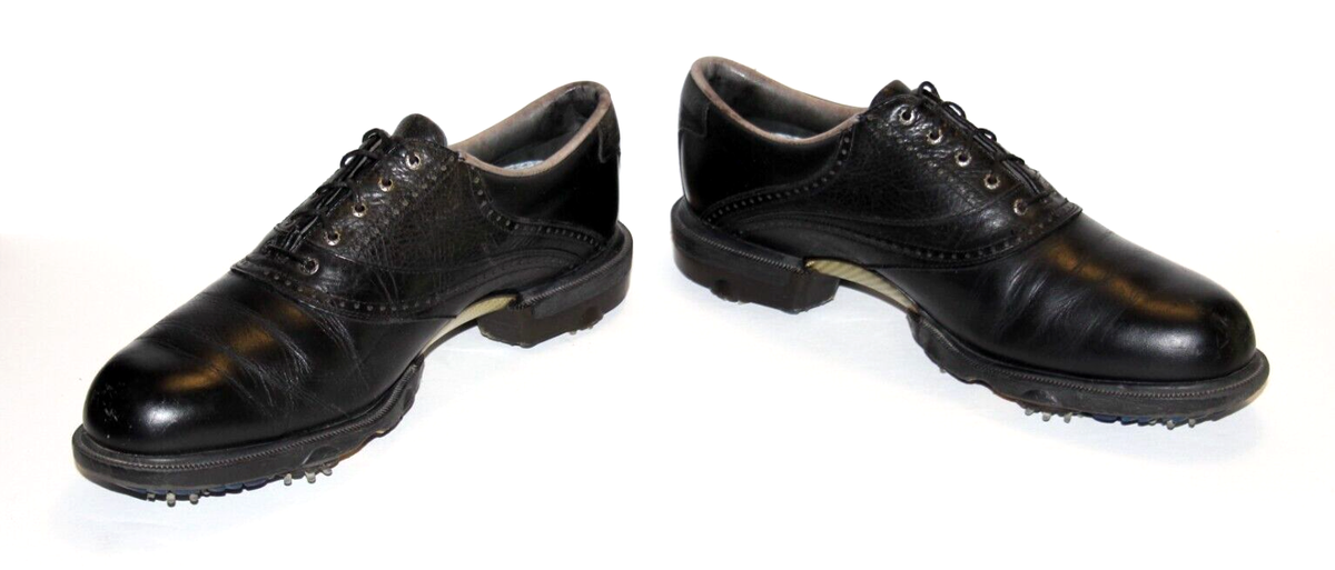 Footjoy Dryjoys Black Leather Opti-flex Golf Shoes 53435 Mens Size 9 M GUC (b10) FootJoy Black Golf Shoes for Men for sale | eBay main image 4