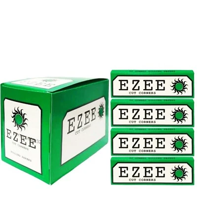 1000 x EZEE GREEN Rizla Cut Corners ROLLING Papers Tobacco Cigarette Filters