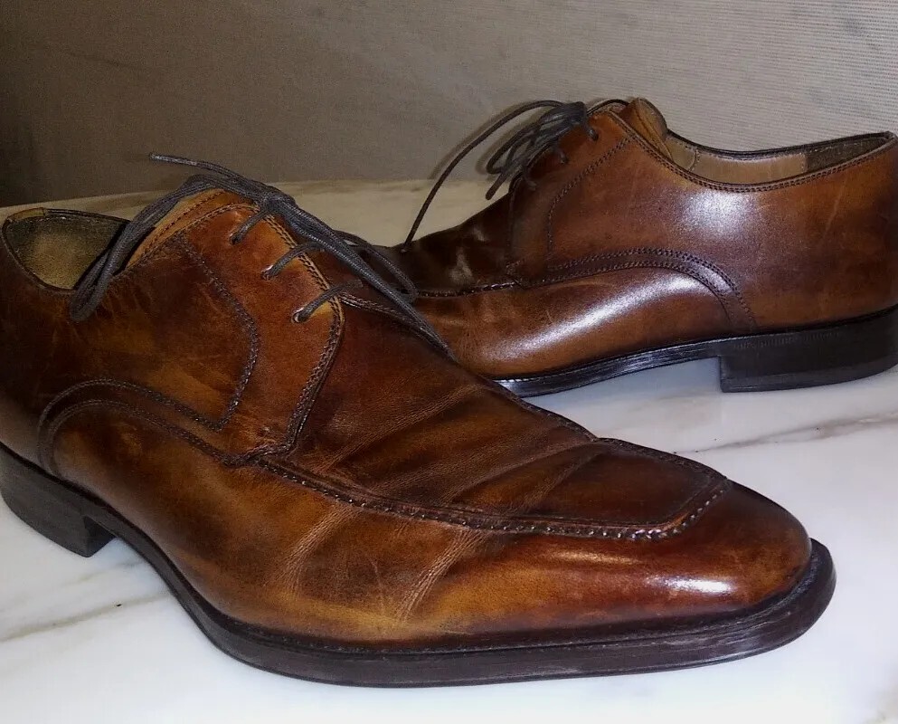 Magnanni Romelo Cognac Mens sz 8.5 M Lace Up Apron Toe Derby Shoes 13723 Magnanni Romelo Cognac Mens sz 8.5 M Lace Up Apron Toe Derby  main image 3