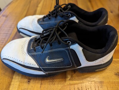 NIKE Air Tour Saddle Men US 9.5 White/Black Golf Shoes 