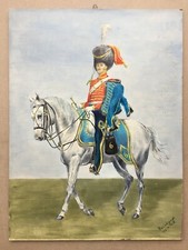 Obraz olejny Gr.Holandia 1823 Kawaleria Nederlandzka, 6. pułk husarów trębacz