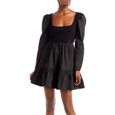 green emerald velvet dress Black Long Sleeve Dress Fit & Flare Boat Neck Cocktail Party Dress |  Structured Skater LBD with Button Cuffs for Evening & Date Night main image 0