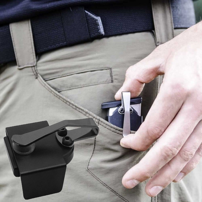 Tactical Magnetic Pocket Magazine Holder Rack Belt Holster Speed Mag Standard Cl-image